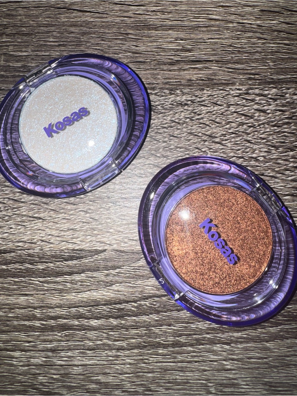 Kosas Dual Highlighter Duo — Copper and Iridescent White